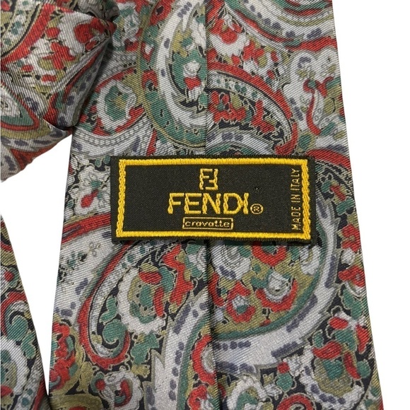 Vintage handmade silk Fendi tie made in Italy - Picture 4 of 9